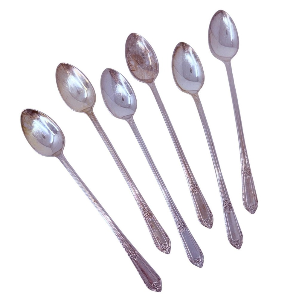 Cotillion Silverplate Flatware 1937 International Silver 6 Iced Tea Spoons